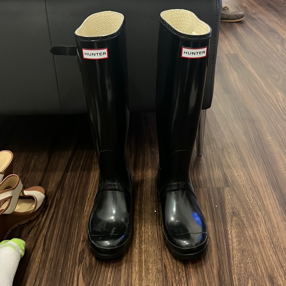 High gloss hunter boots
